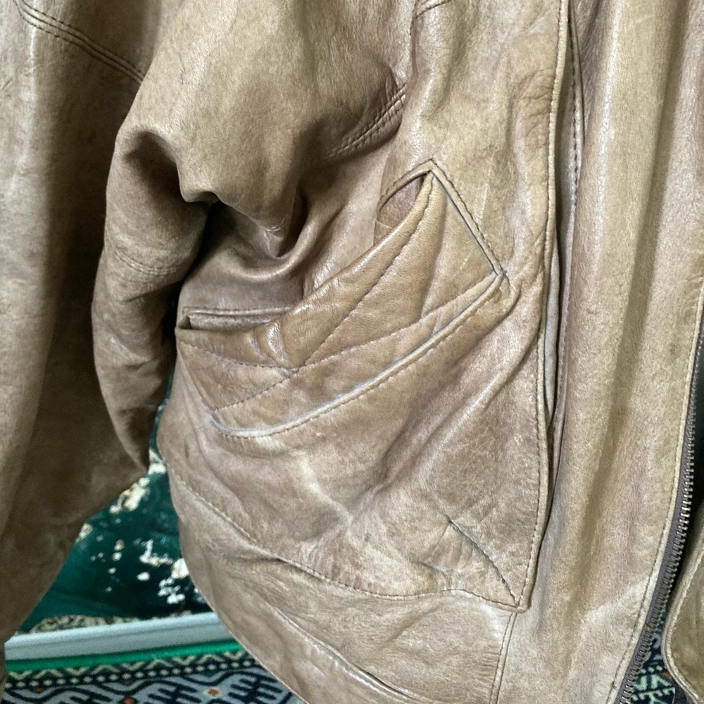 *HP* Hill&Archer, Vintage Bomber Leather Jacket, 44 - Picture 5 of 16